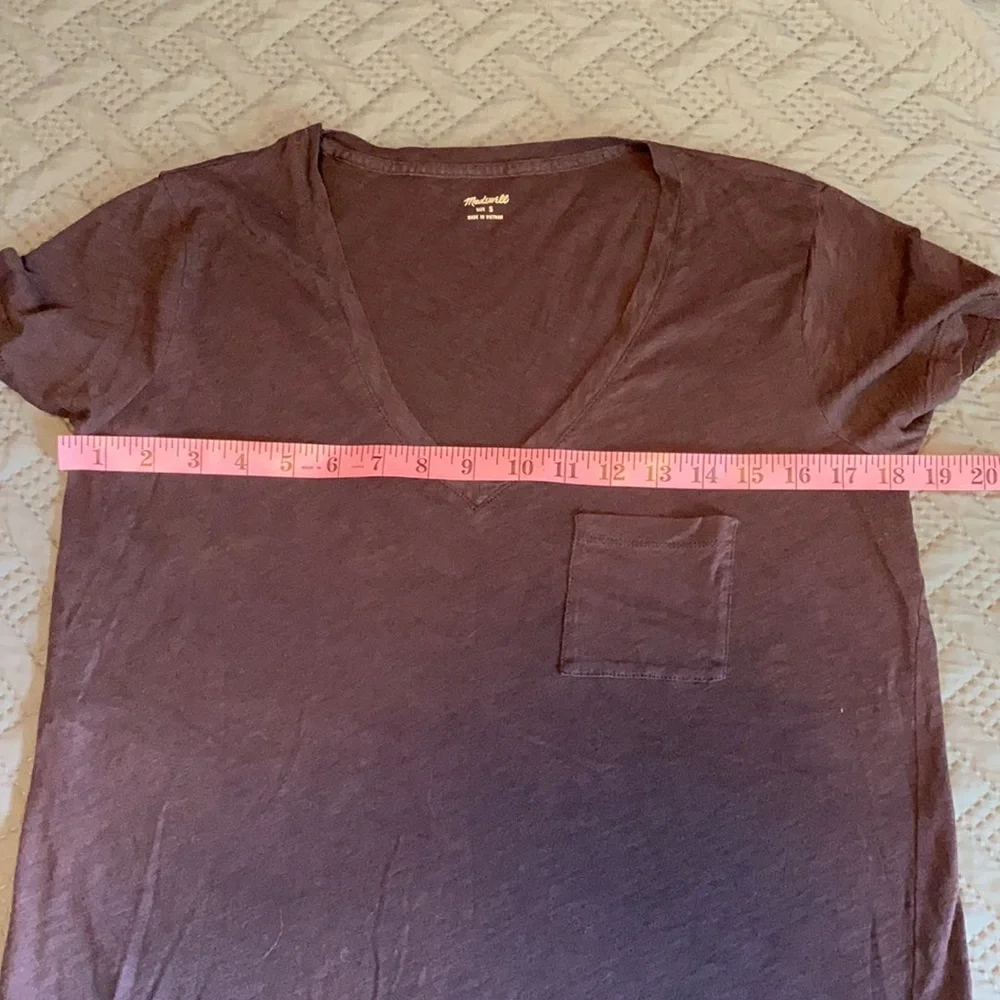 Madewell : Small Cotton Plum V Neck - Picture 2 of 7